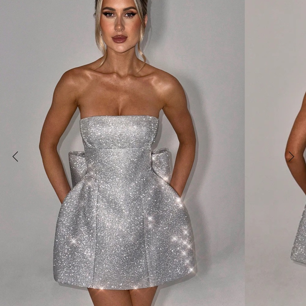 Baby boo silver sparkle dress